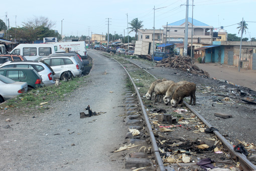 Die alte deutsche Bahnlinie in Lomé-Bé