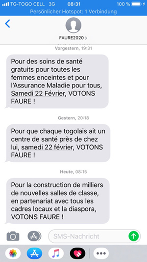 SMS zur Wahl in Togo