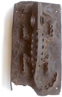 Krokodil Platte aus Bronze der Benin-Kultur